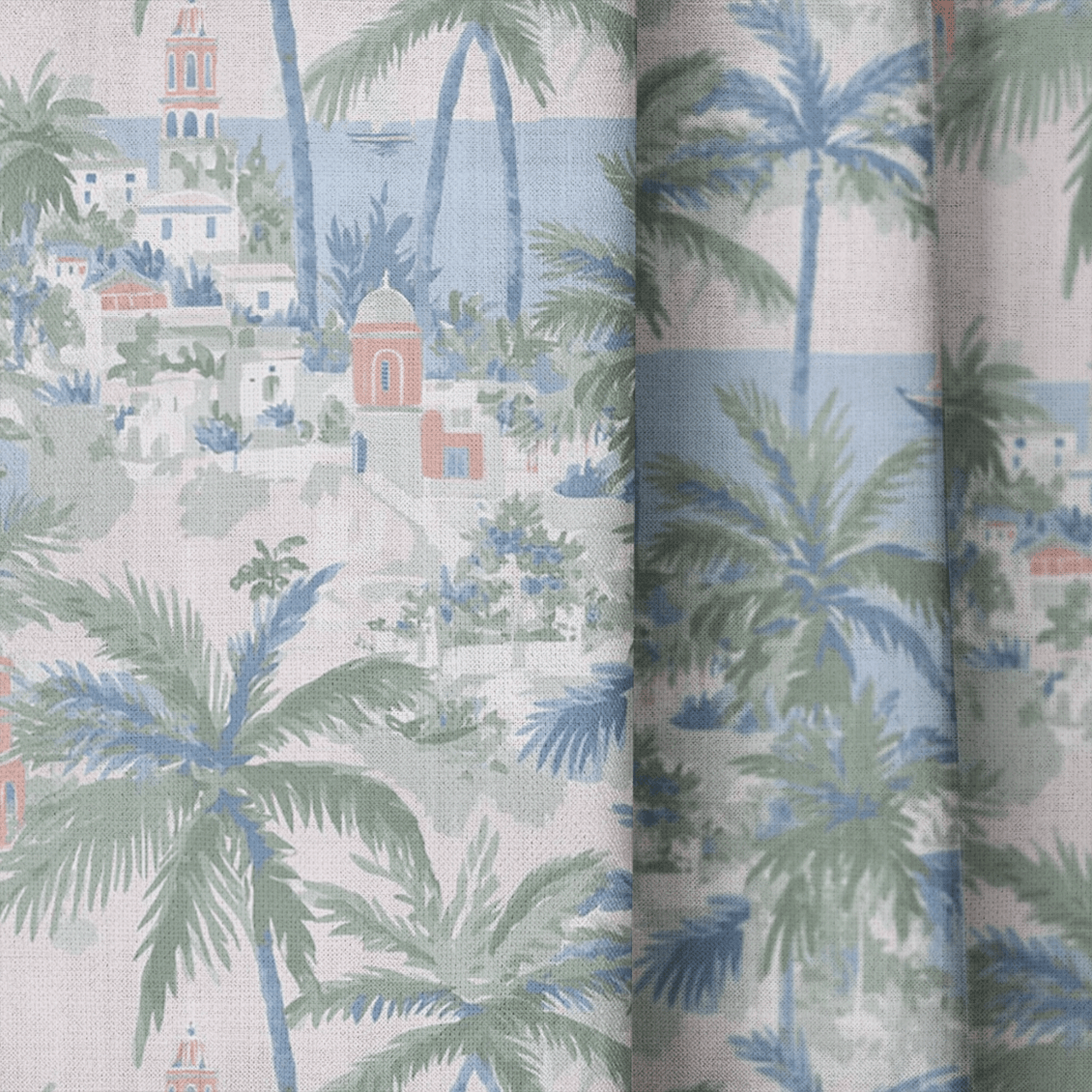 Coastal Town - Curtain Panel - The Drapery
