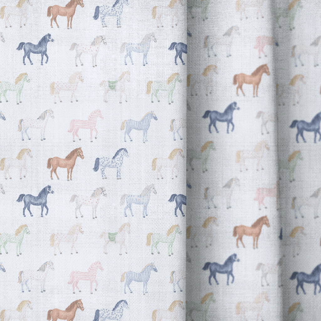 Colorful Horses - Curtain Panel - The Drapery