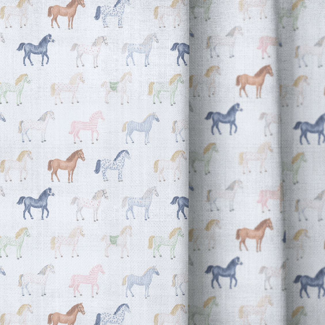 Colorful Horses - Curtain Panel - The Drapery