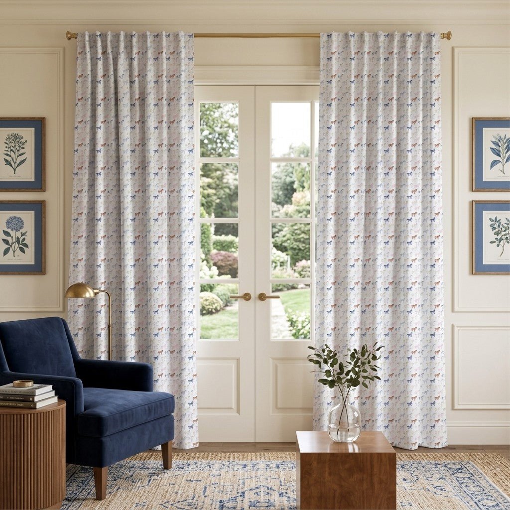 Colorful Horses - Curtain Panel - The Drapery