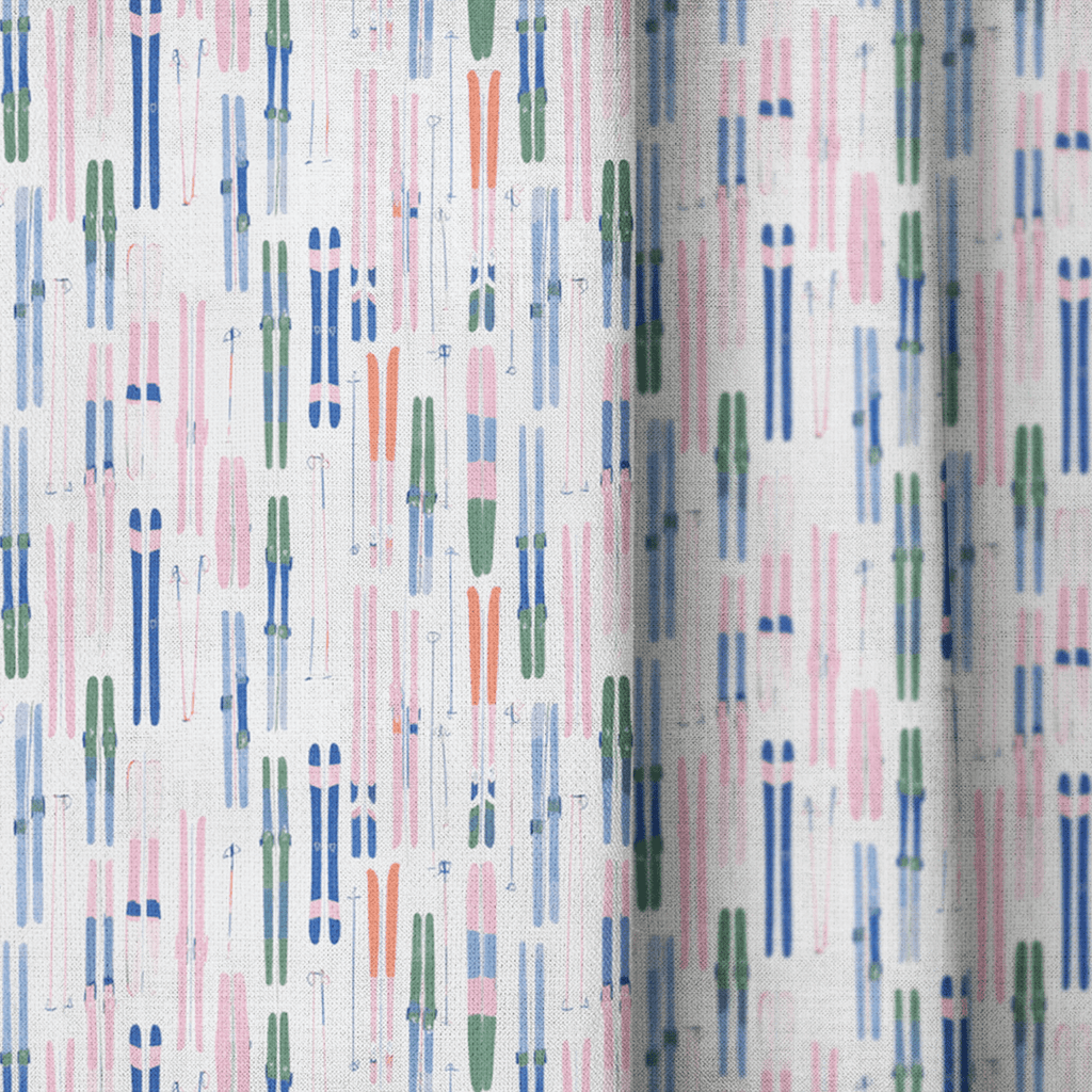 Colorful Skis - Curtain Panel - The Drapery