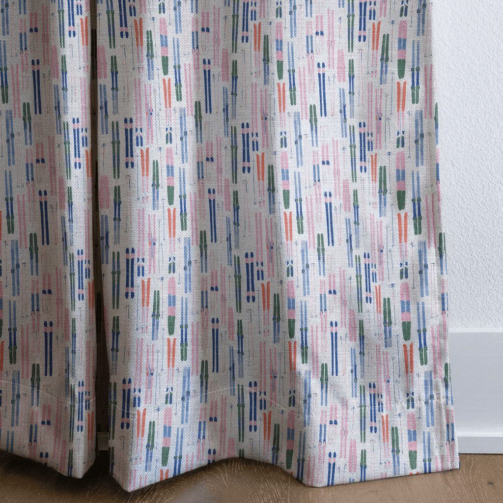 Colorful Skis - Curtain Panel - The Drapery