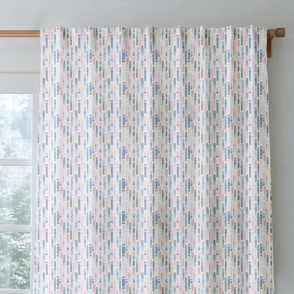 Colorful Skis - Curtain Panel - The Drapery