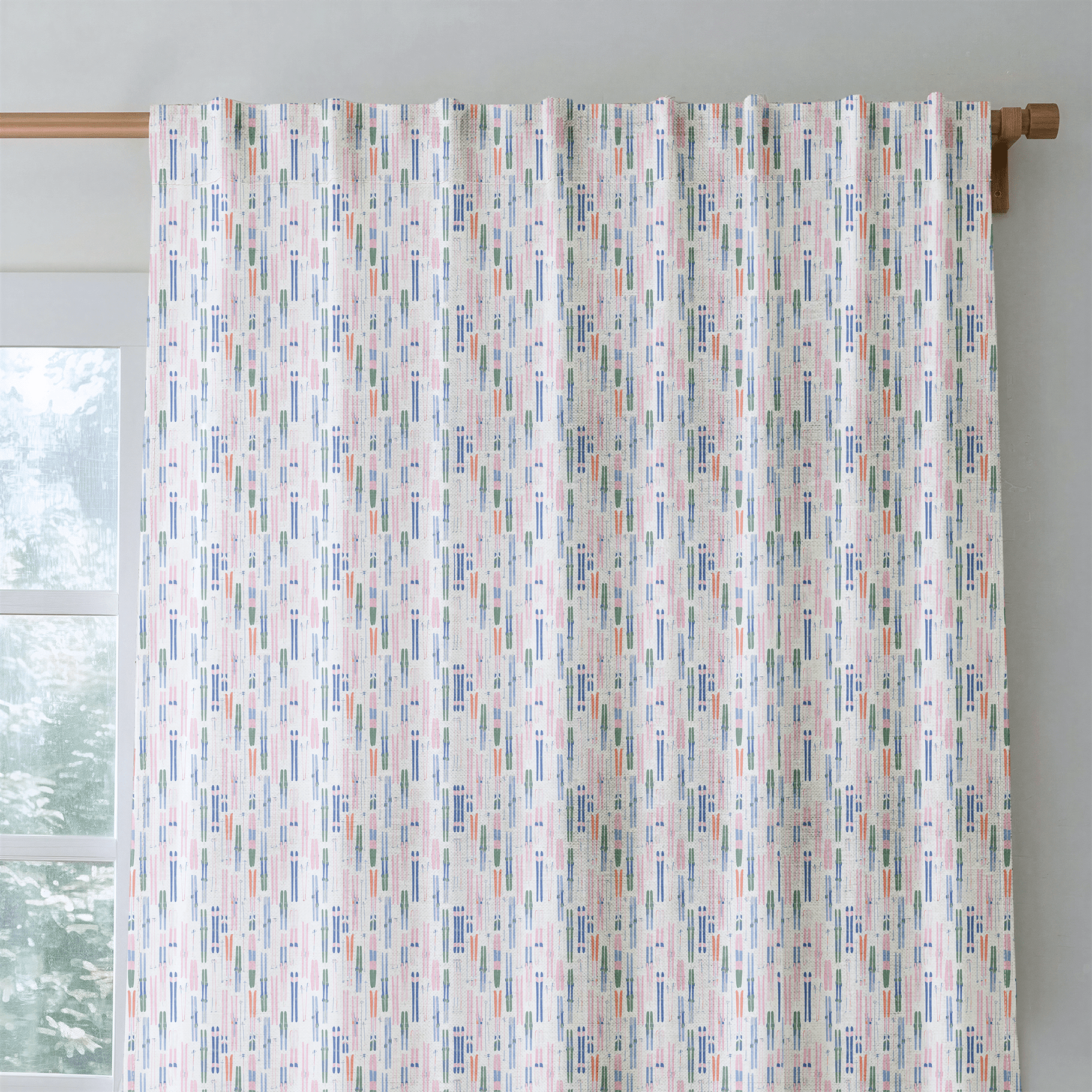 Colorful Skis - Curtain Panel - The Drapery