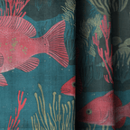 Coral Current - Curtain Panel - The Drapery