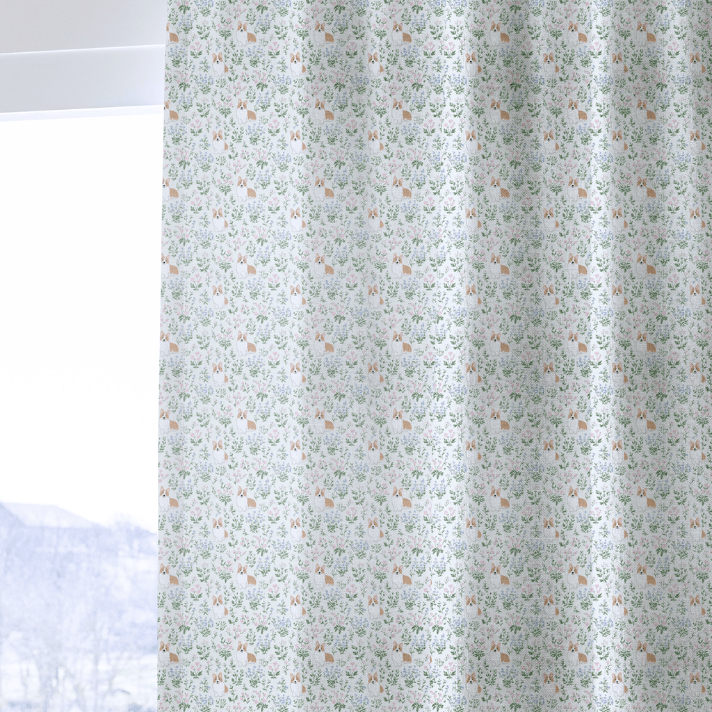 Corgi Florals - Curtain Panel - The Drapery