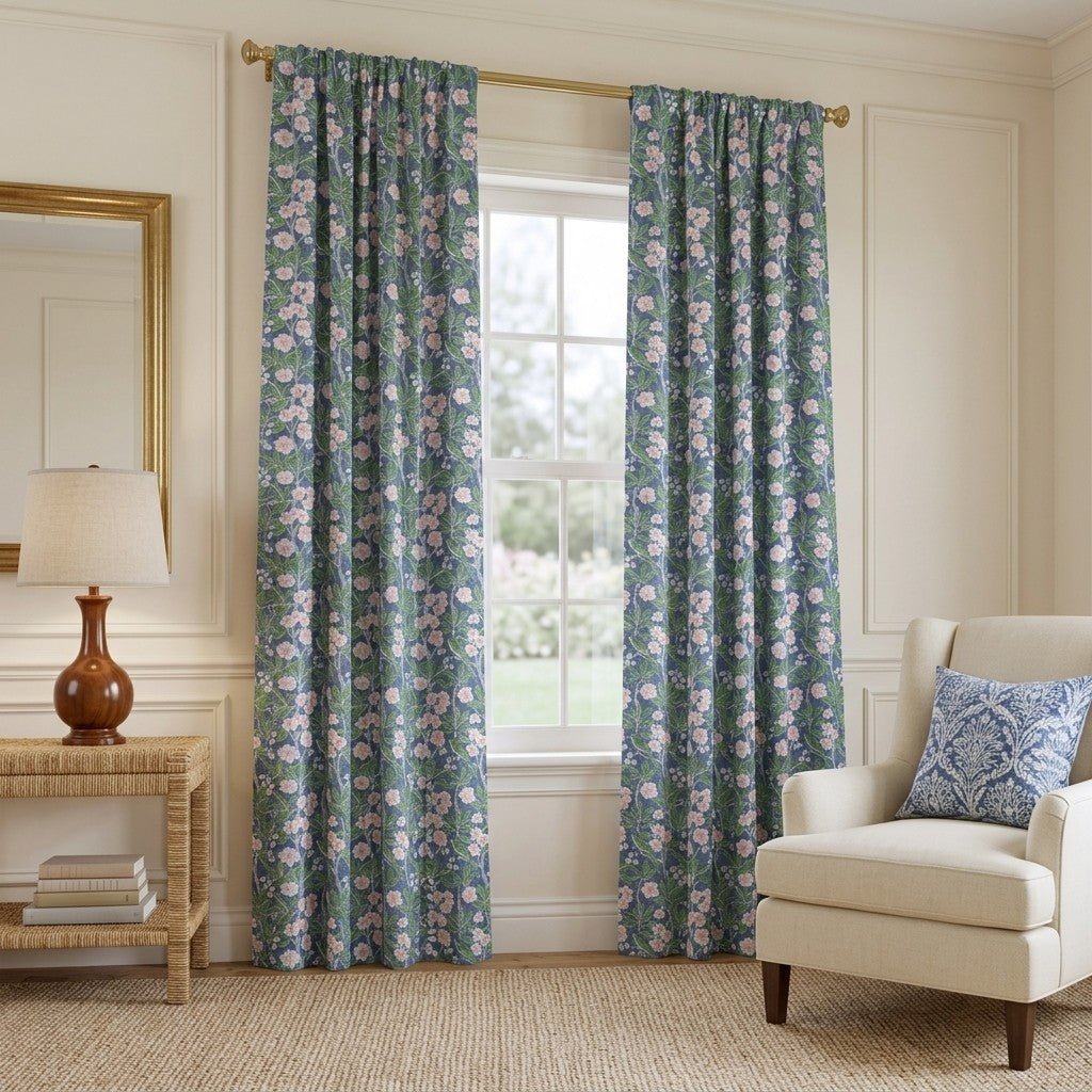 Corinth Blooms - Curtain Panel - The Drapery