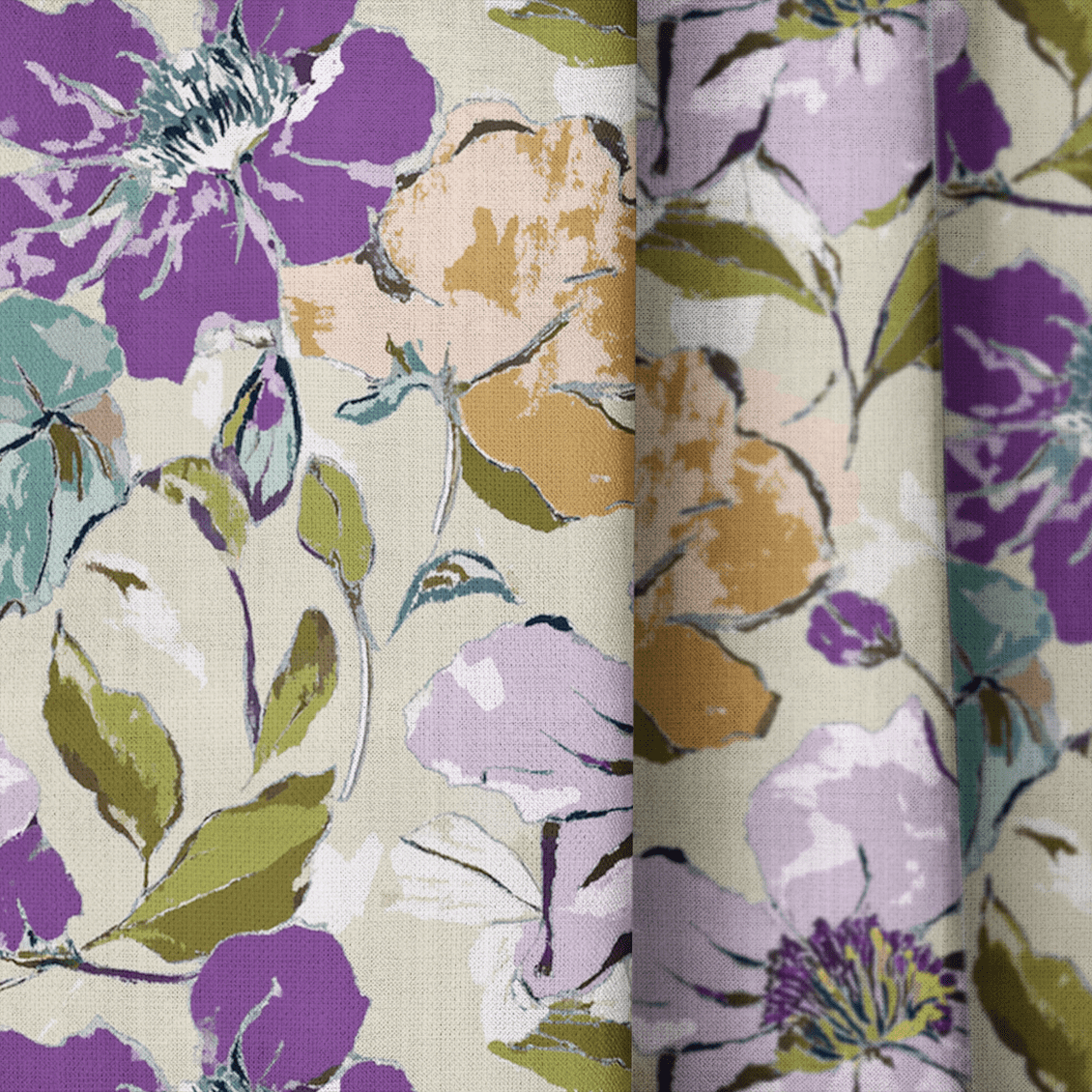 Cottage Posy - Curtain Panel - The Drapery