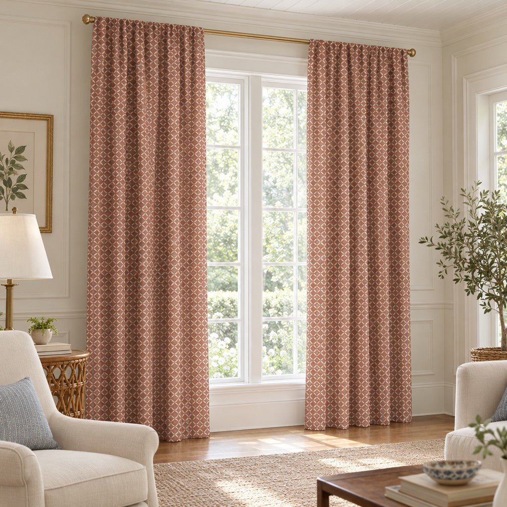Courts in Terracotta - Curtain Panel - The Drapery