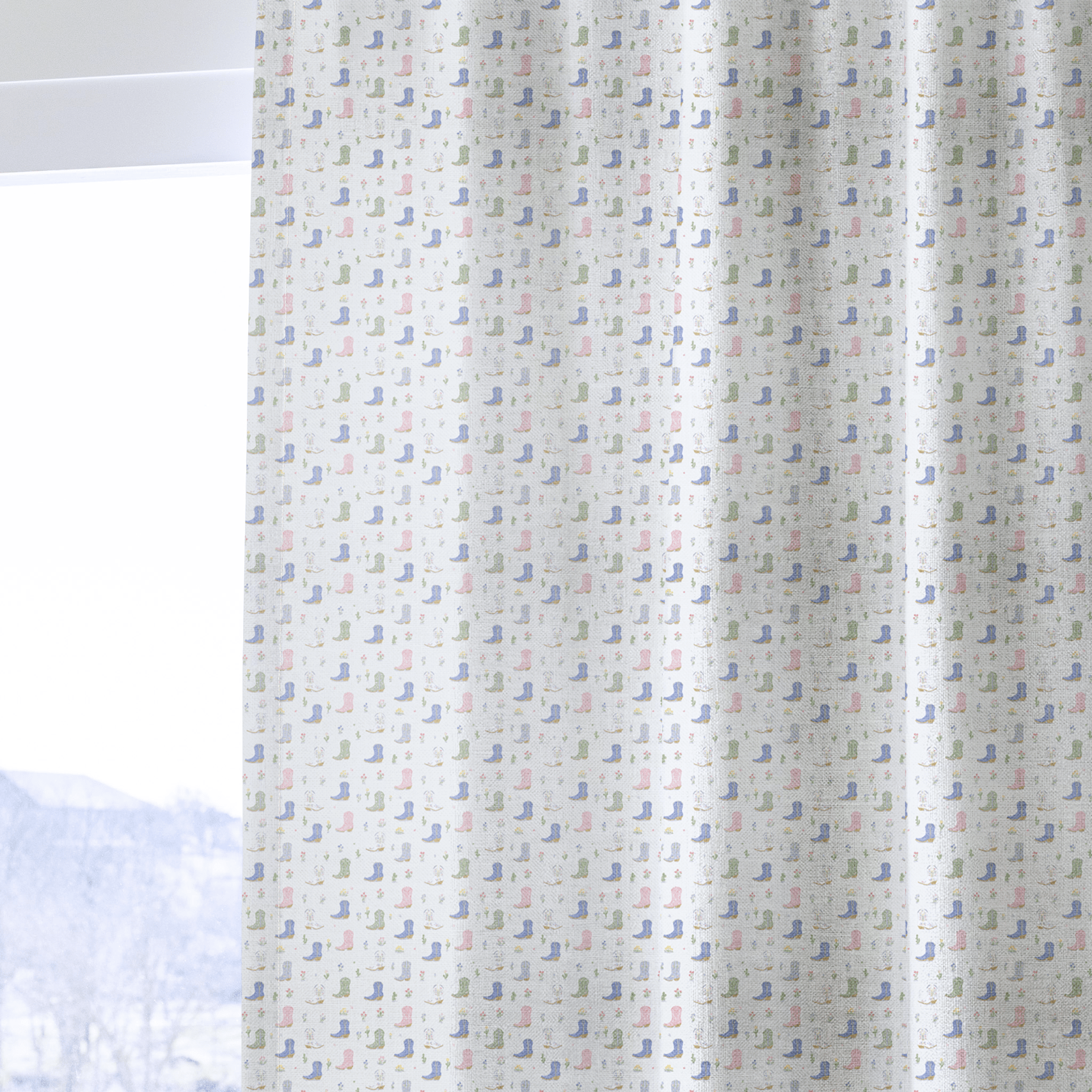 Cowgirl Boots - Curtain Panel - The Drapery