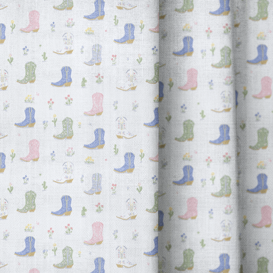 Cowgirl Boots - Curtain Panel - The Drapery