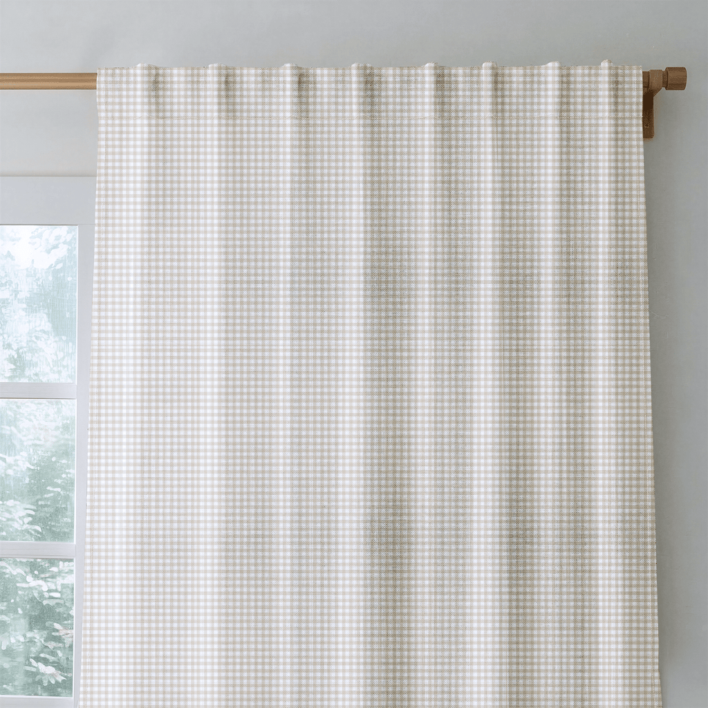Cream Gingham - Curtain Panel - The Drapery