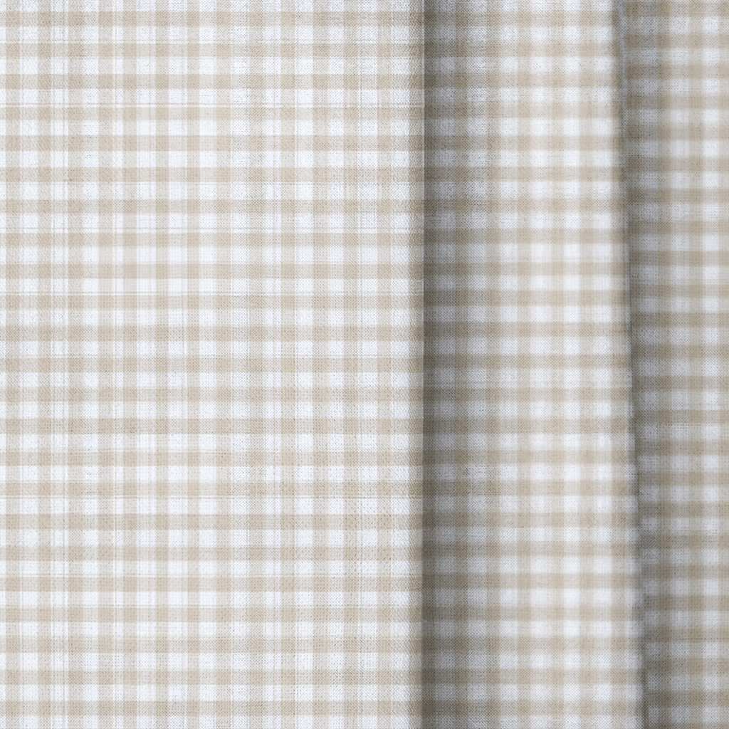 Cream Gingham - Curtain Panel - The Drapery