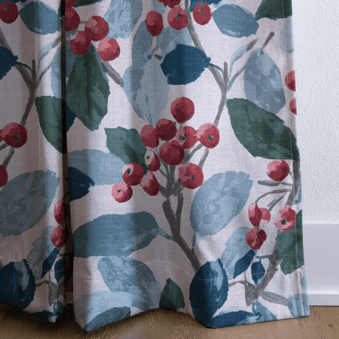 Crimson Berries - Curtain Panel - The Drapery