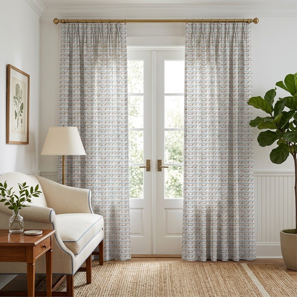 Dachshund Stripes - Curtain Panel - The Drapery