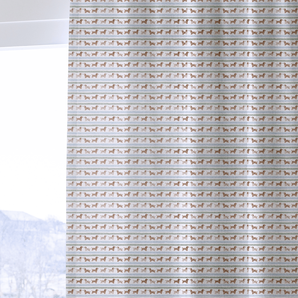 Dachshund Stripes - Curtain Panel - The Drapery
