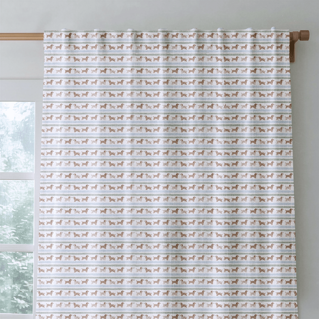 Dachshund Stripes - Curtain Panel - The Drapery