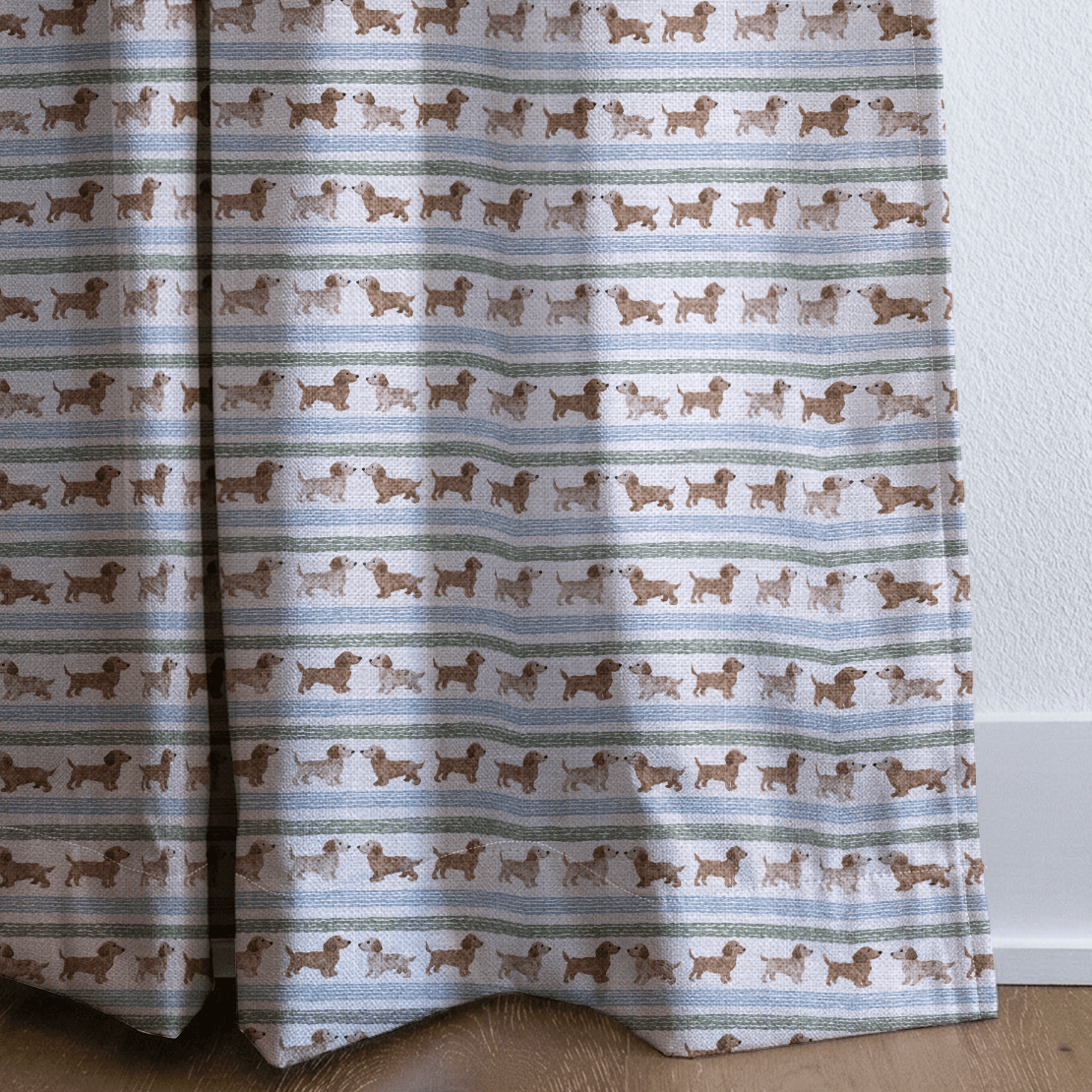 Dachshund Stripes - Curtain Panel - The Drapery