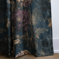 Dahlias Midnight - Curtain Panel - The Drapery