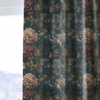Dahlias Midnight - Curtain Panel - The Drapery