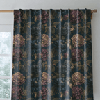 Dahlias Midnight - Curtain Panel - The Drapery