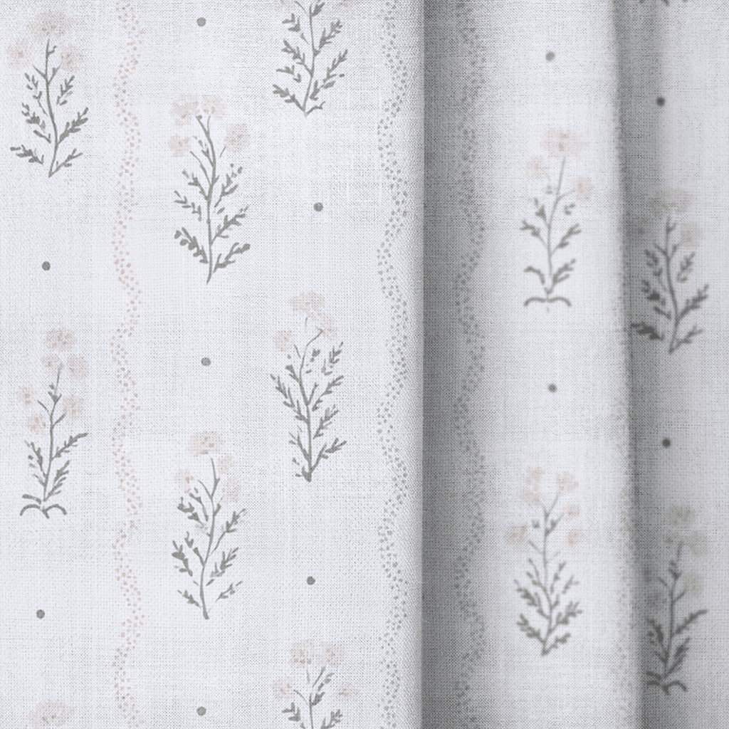 Dainty Floral Stripe - Curtain Panel - The Drapery