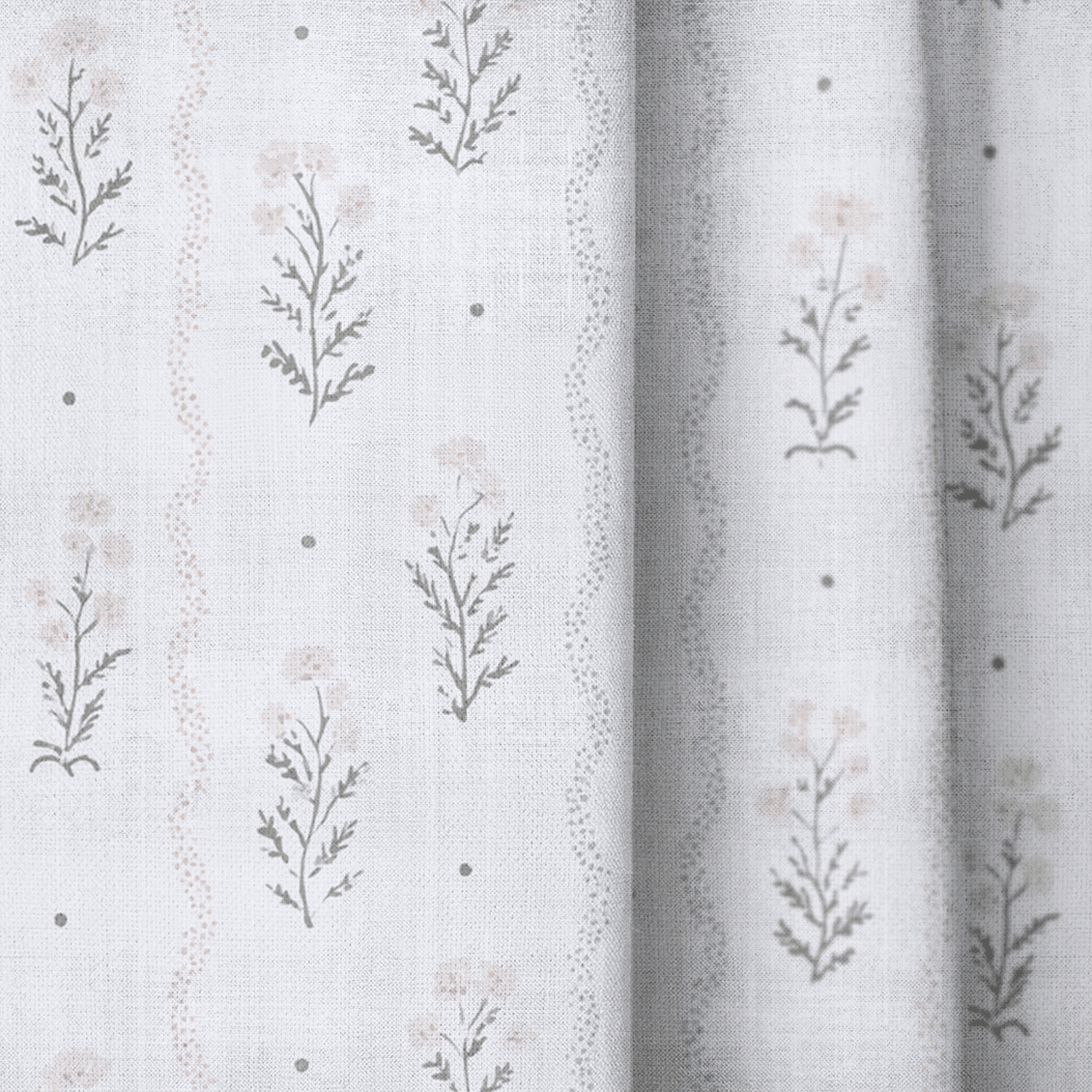 Dainty Floral Stripe - Curtain Panel - The Drapery
