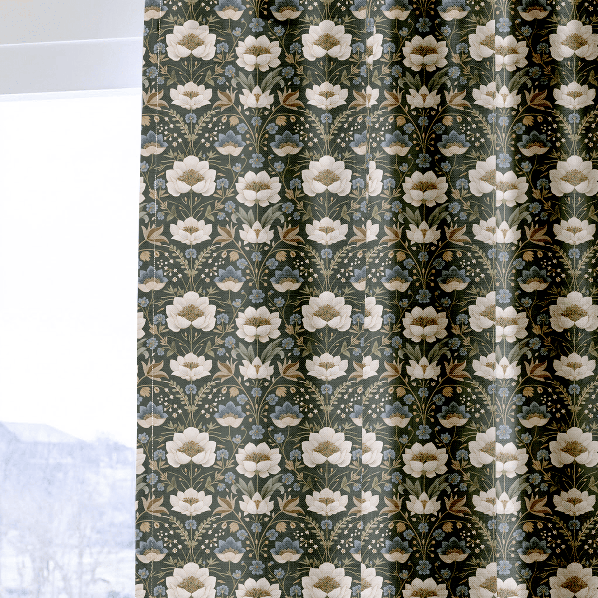 Damask at Dusk - Curtain Panel - The Drapery