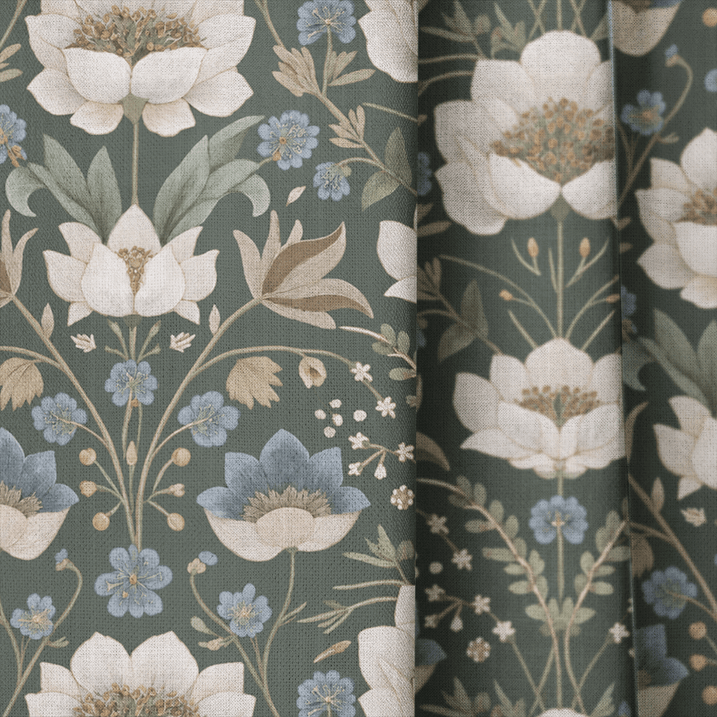 Damask at Dusk - Curtain Panel - The Drapery