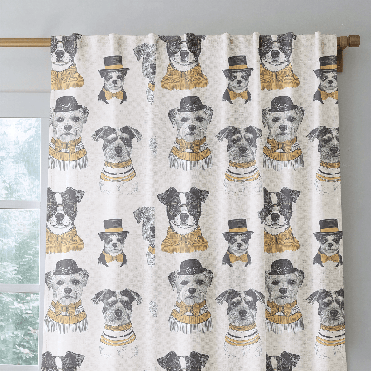 Dapper Dogs - Curtain Panel - The Drapery