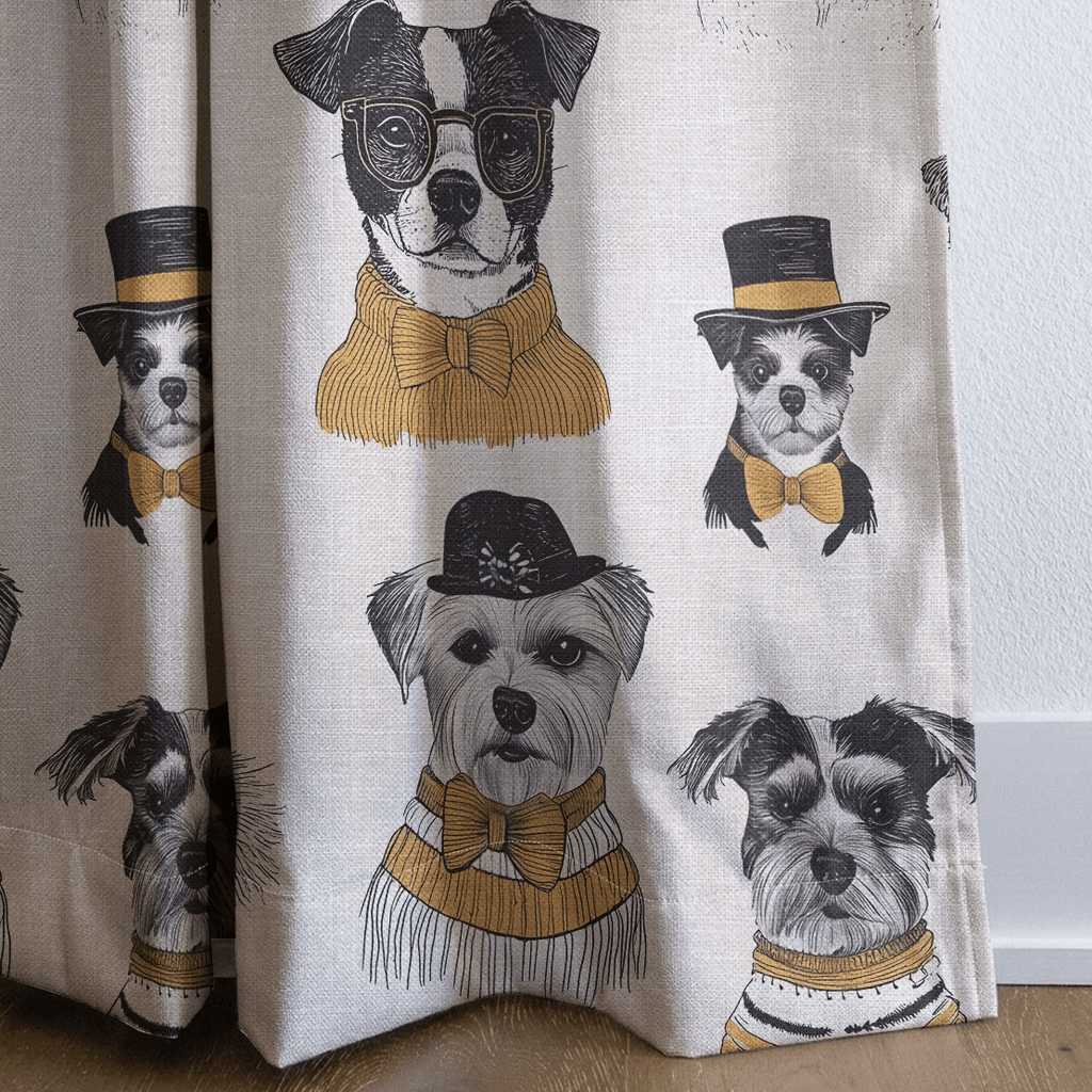 Dapper Dogs - Curtain Panel - The Drapery