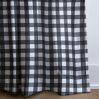Dark Grid - Curtain Panel - The Drapery