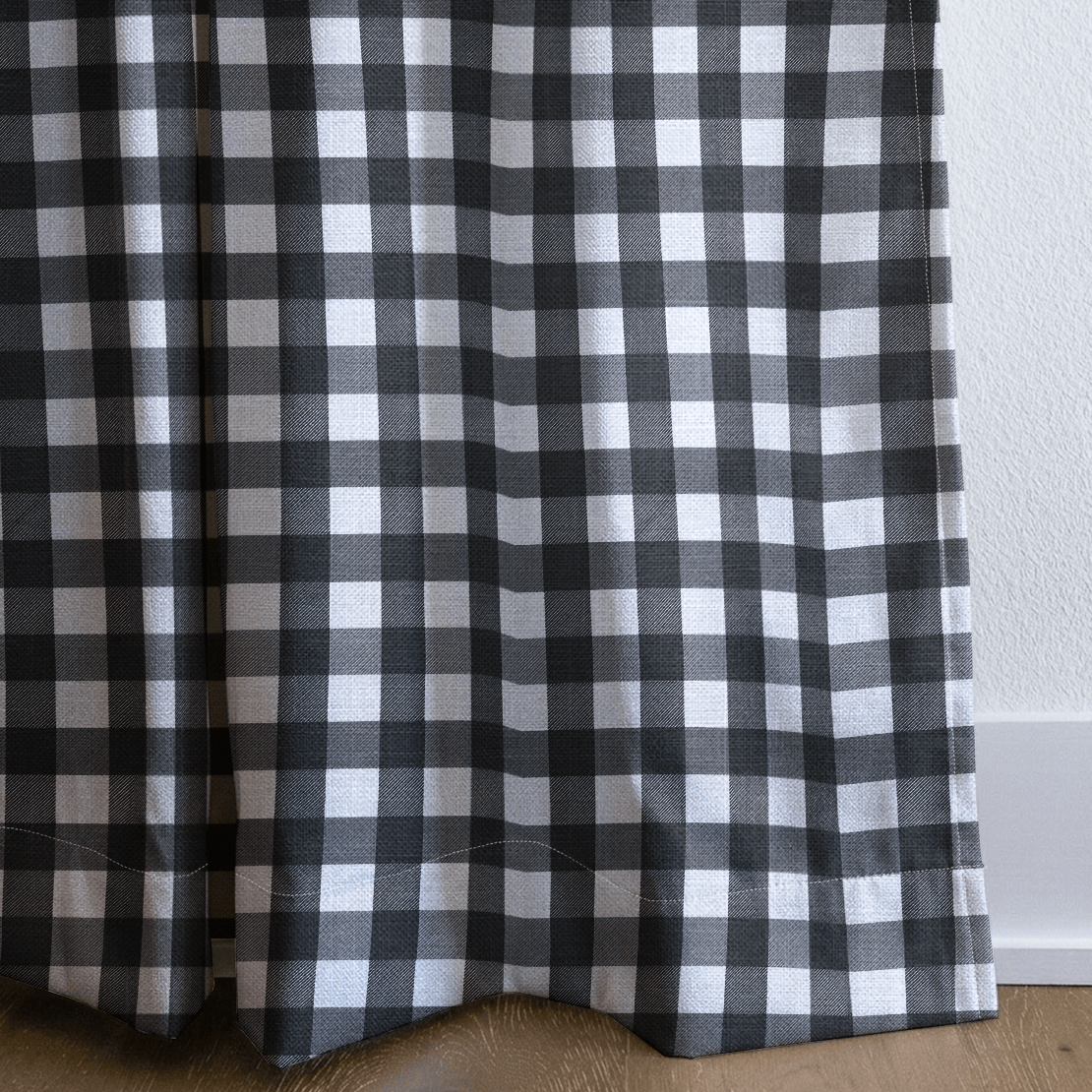 Dark Grid - Curtain Panel - The Drapery