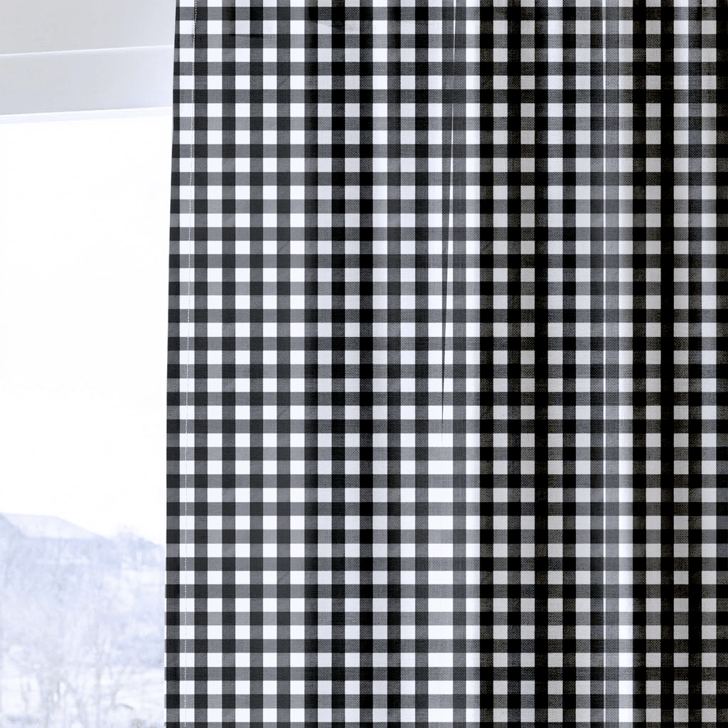 Dark Grid - Curtain Panel - The Drapery