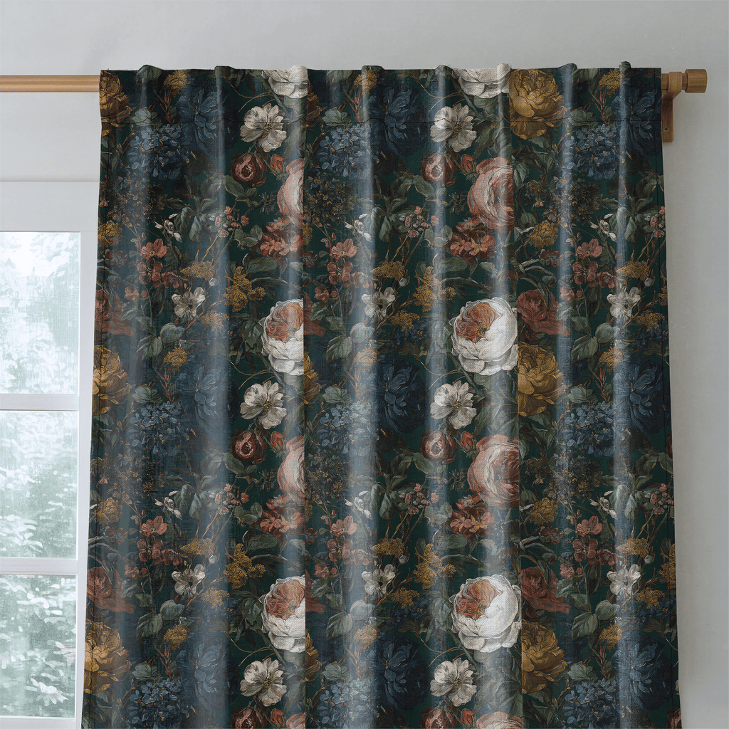Darkened Peony - Curtain Panel - The Drapery