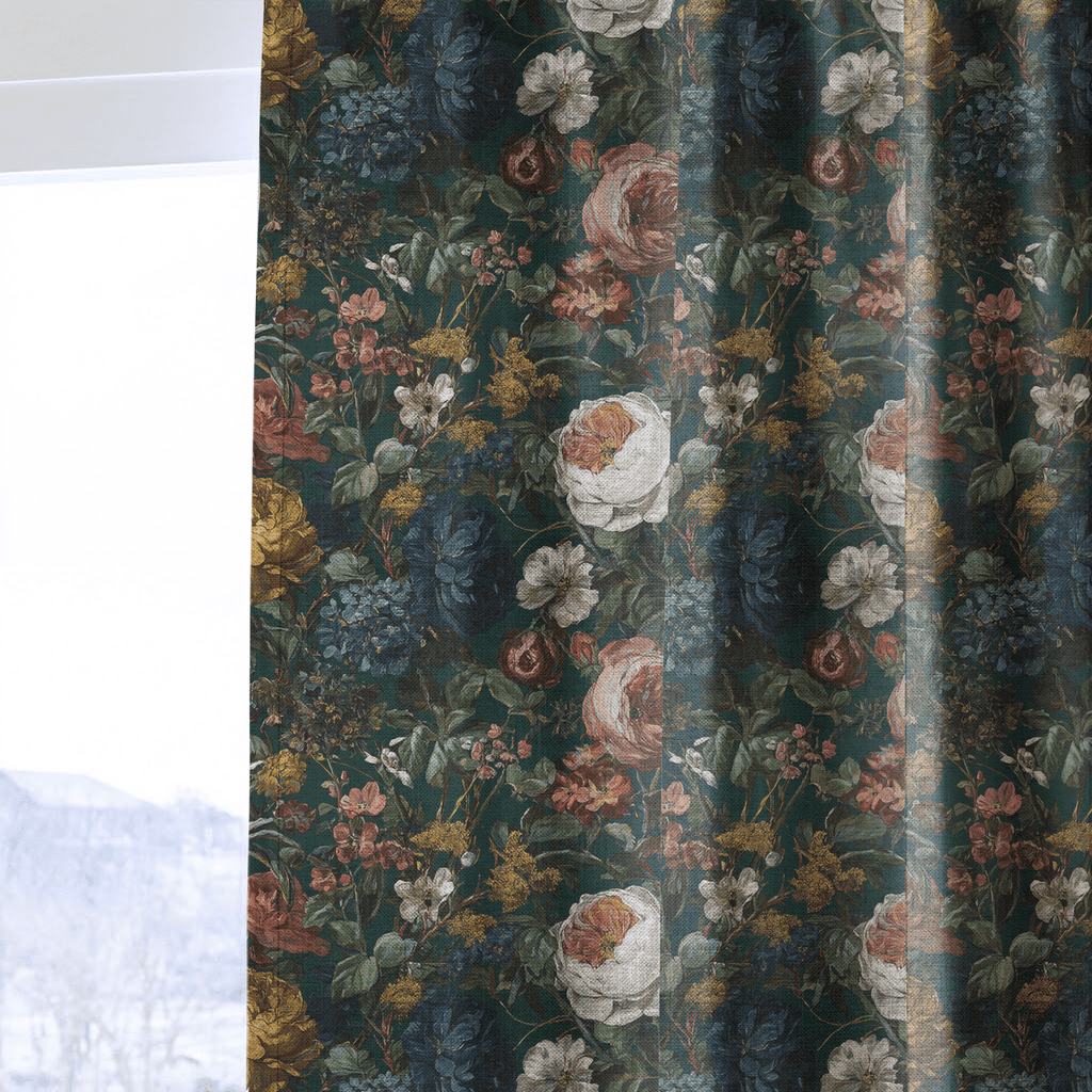 Darkened Peony - Curtain Panel - The Drapery