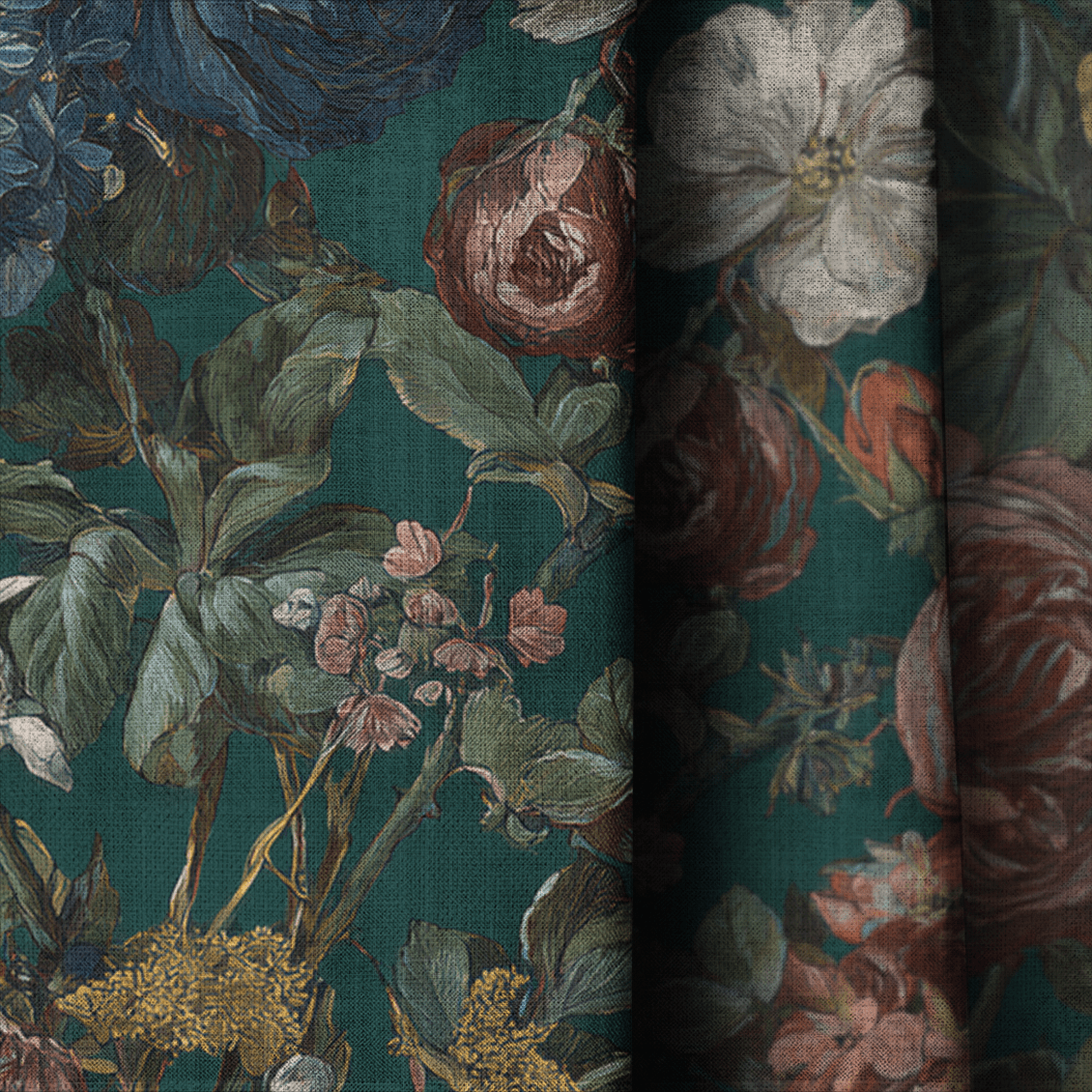 Darkened Peony - Curtain Panel - The Drapery