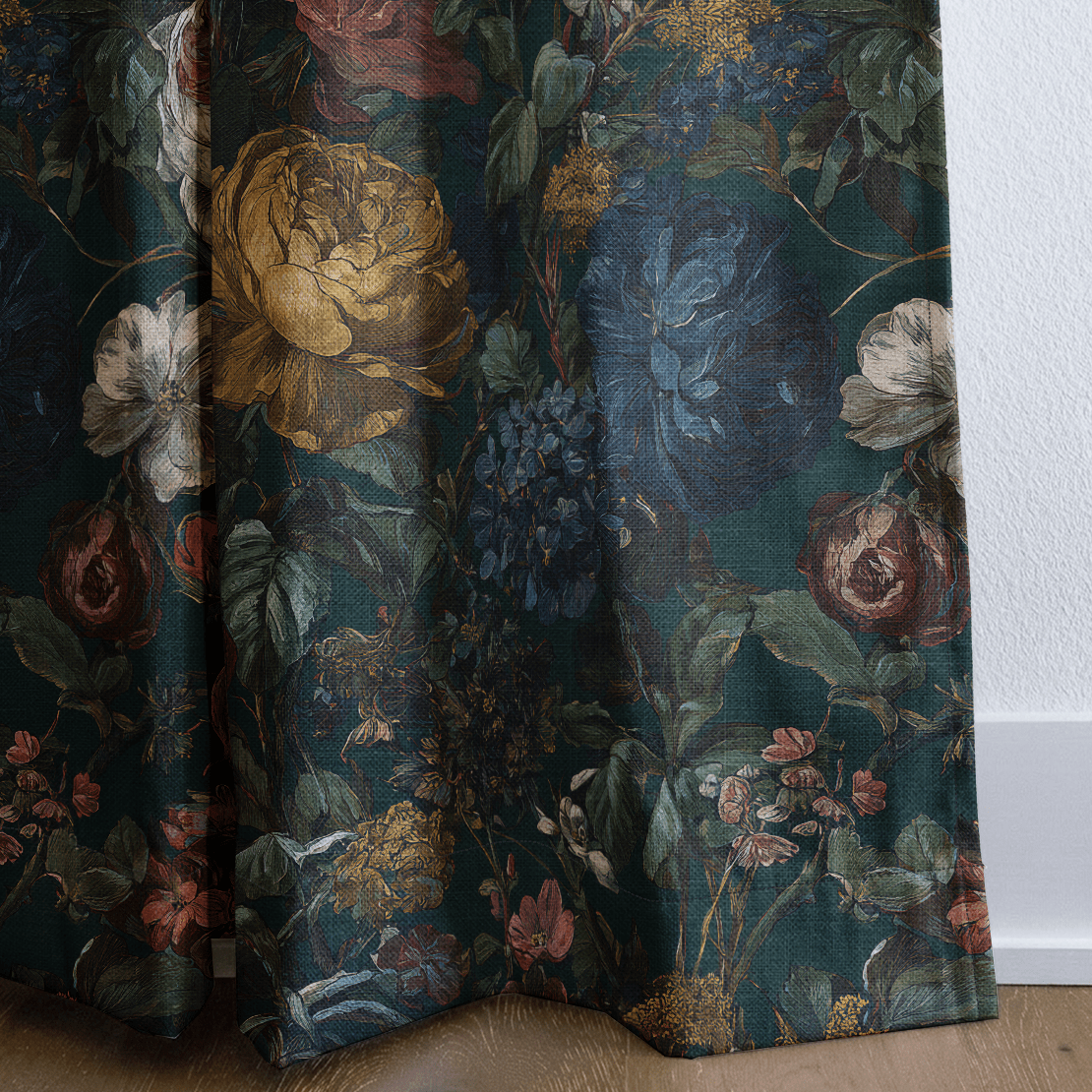 Darkened Peony - Curtain Panel - The Drapery