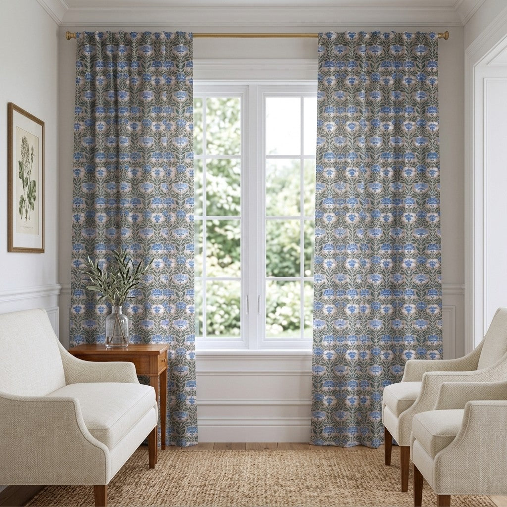 Carousel of Flowers - Curtain Panel - Sunroom