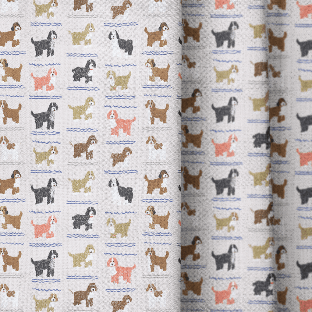 Doodle Waves - Curtain Panel - The Drapery