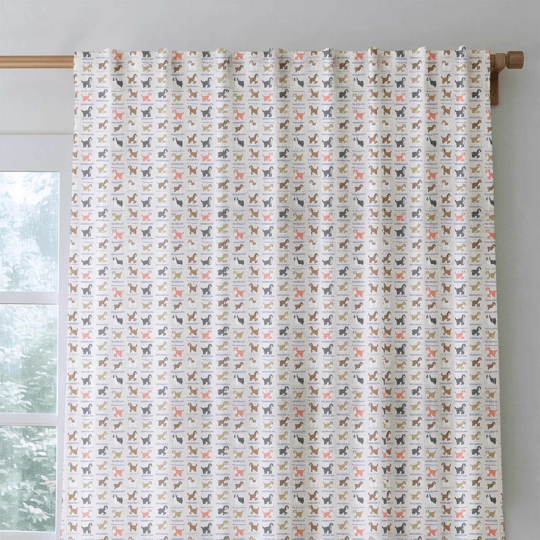Doodle Waves - Curtain Panel - The Drapery