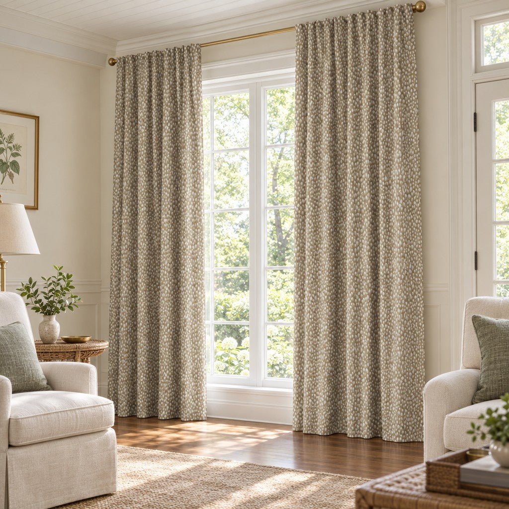 Dotted Fawn - Curtain Panel - The Drapery