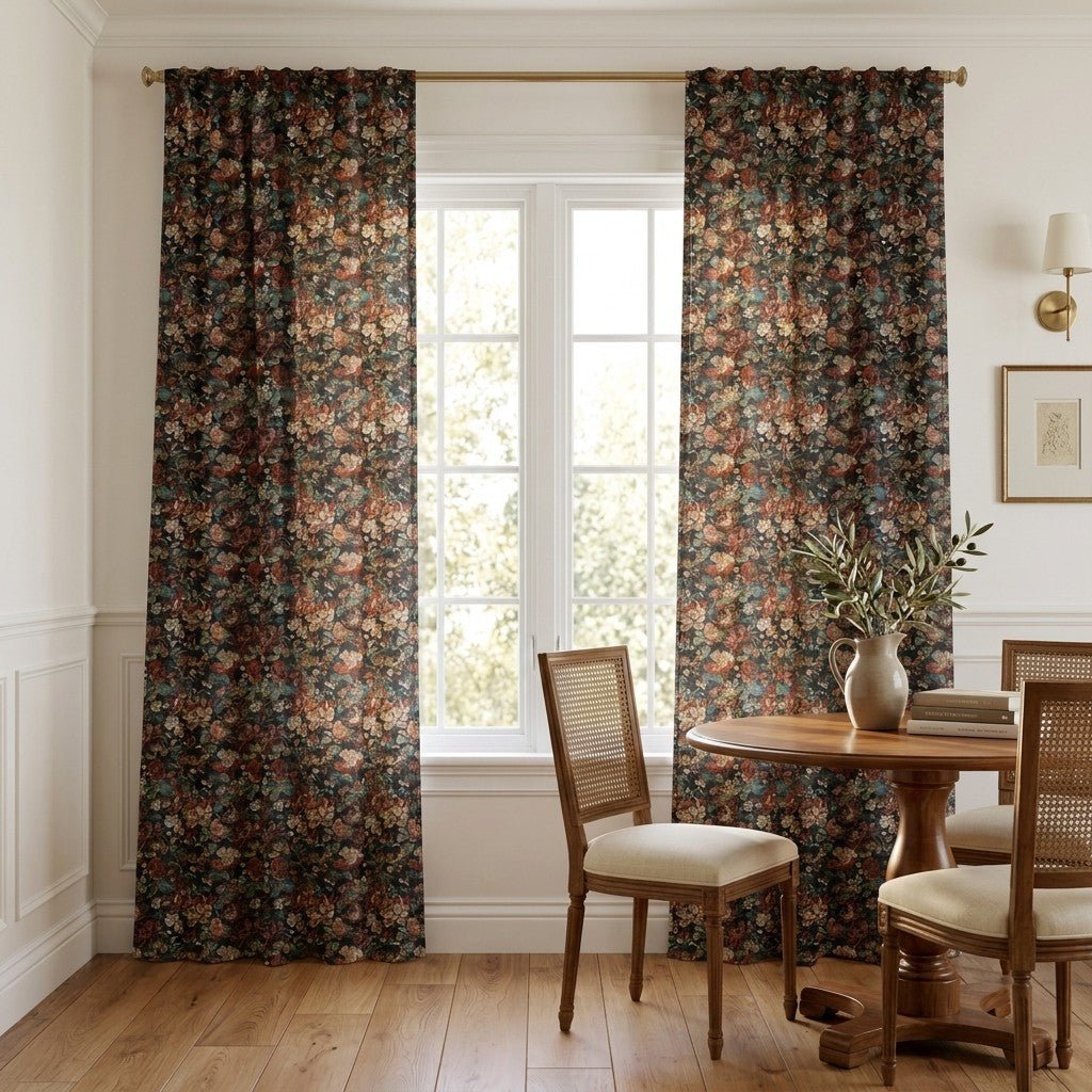 Dusk Peony - Curtain Panel - The Drapery