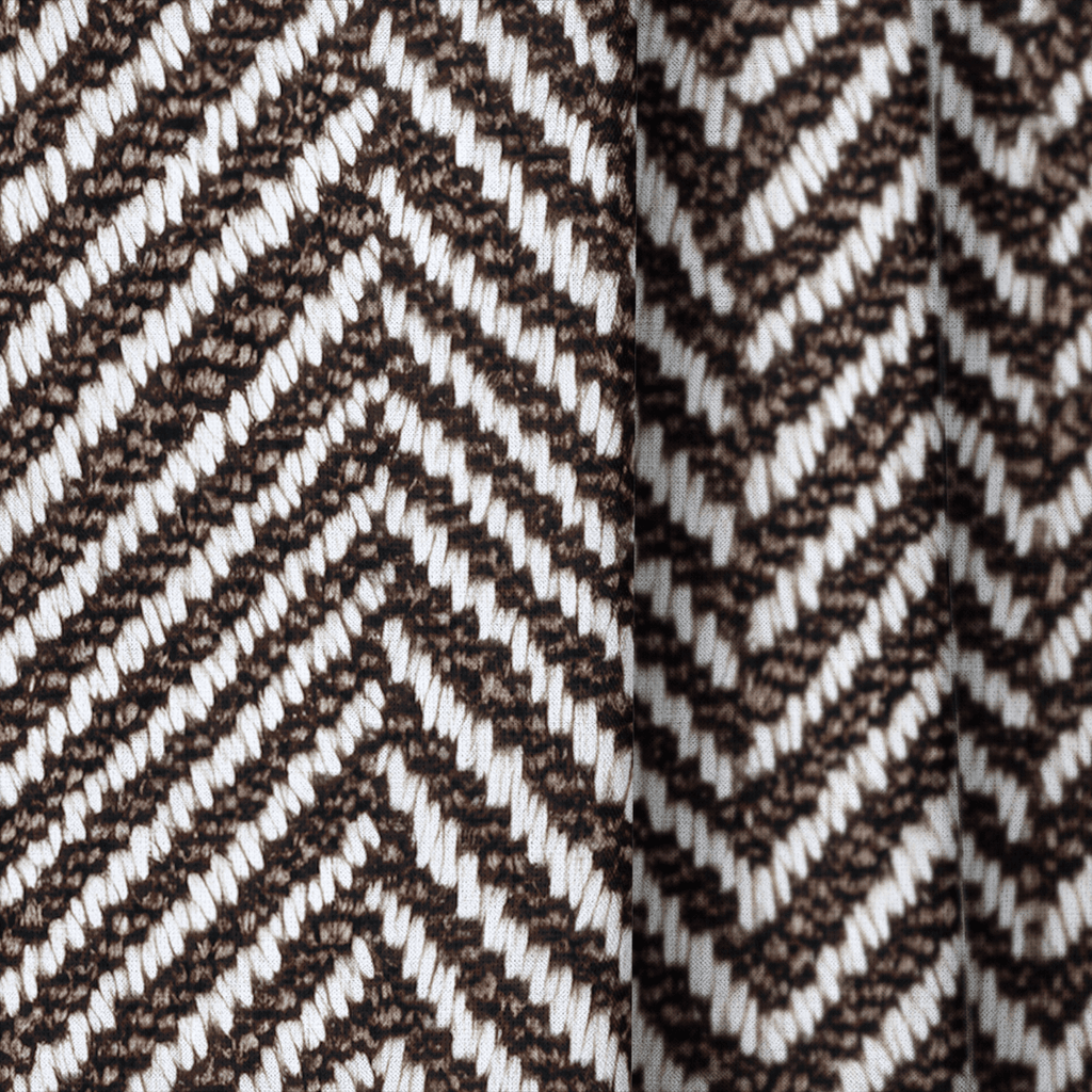 Ebony Herringbone - Curtain Panel - The Drapery