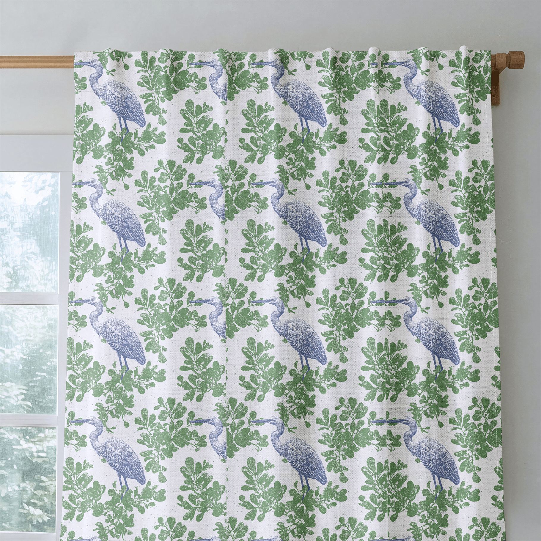 Elegant Egret - Curtain Panel - The Drapery