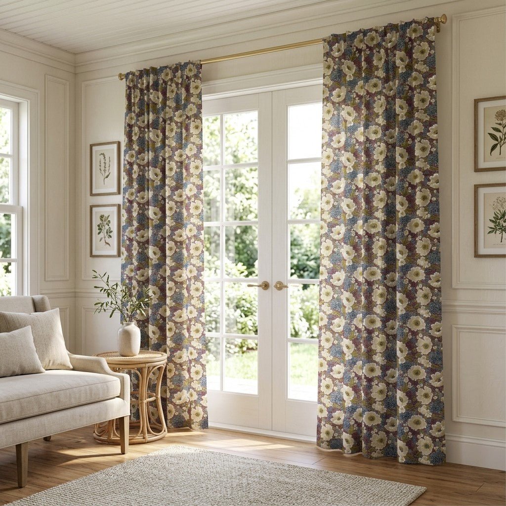 Ellis Flower - Curtain Panel - The Drapery