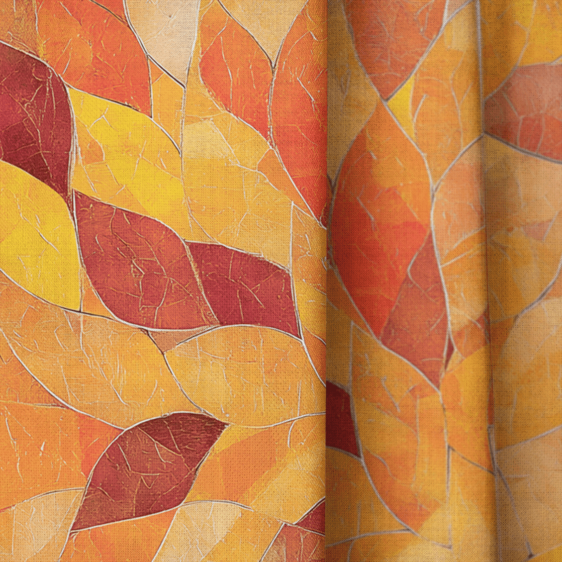 Ember Leaves - Curtain Panel - The Drapery