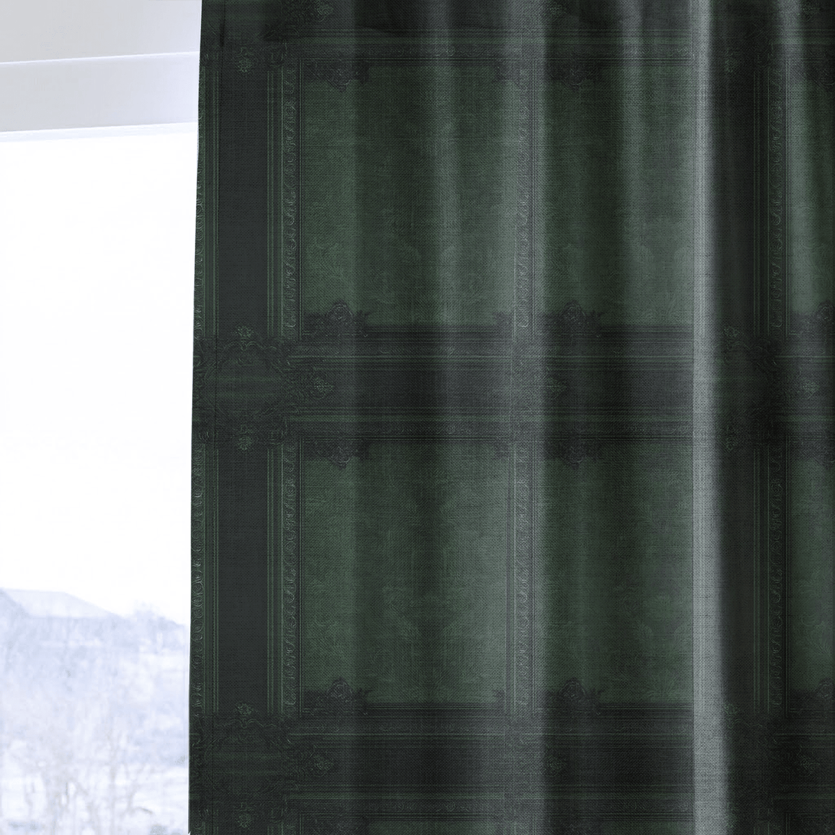 Emerald Baroque - Curtain Panel - The Drapery