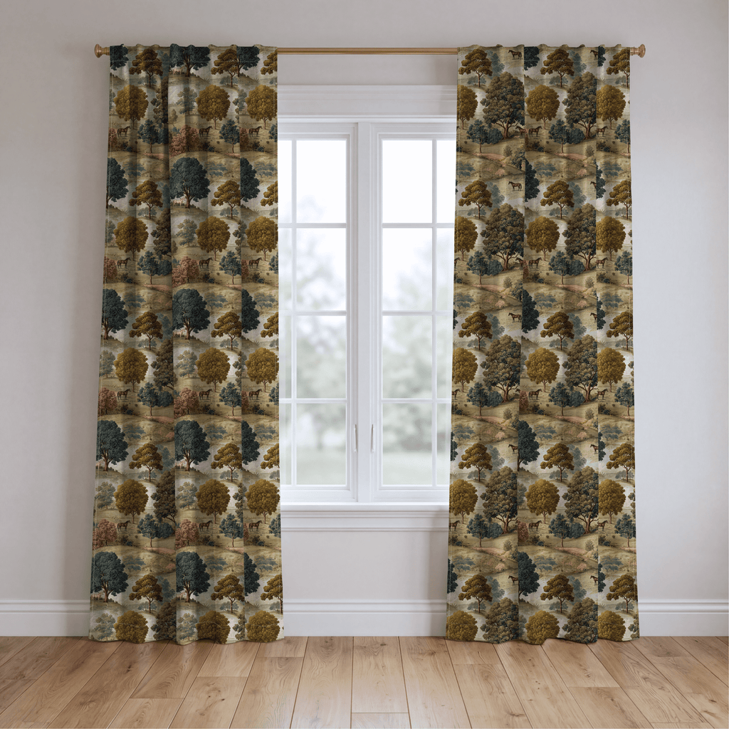 Equestrian Fields - Curtain Panel - The Drapery
