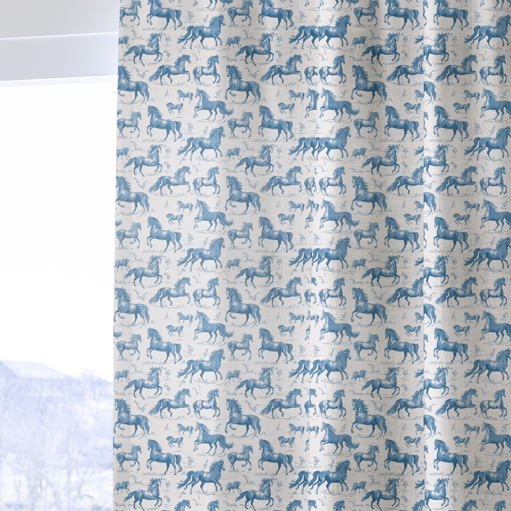 Equestrian Toile - Curtain Panel - The Drapery